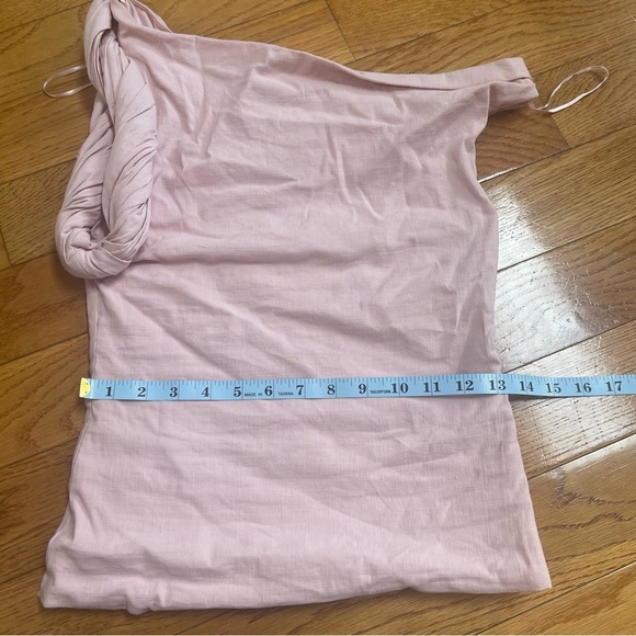 ZARA TWISTED ASYMMETRIC Linen Blend Pink Top Bloggers Fave Sz Medium - Picture 13 of 16